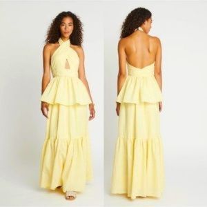 Choosy Long Yellow Ruffled Dress